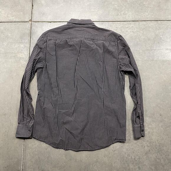 Kenneth Cole Reaction Shirt Mens XL Black Gray Gingham Button Down Long Sleeve - Picture 4 of 4